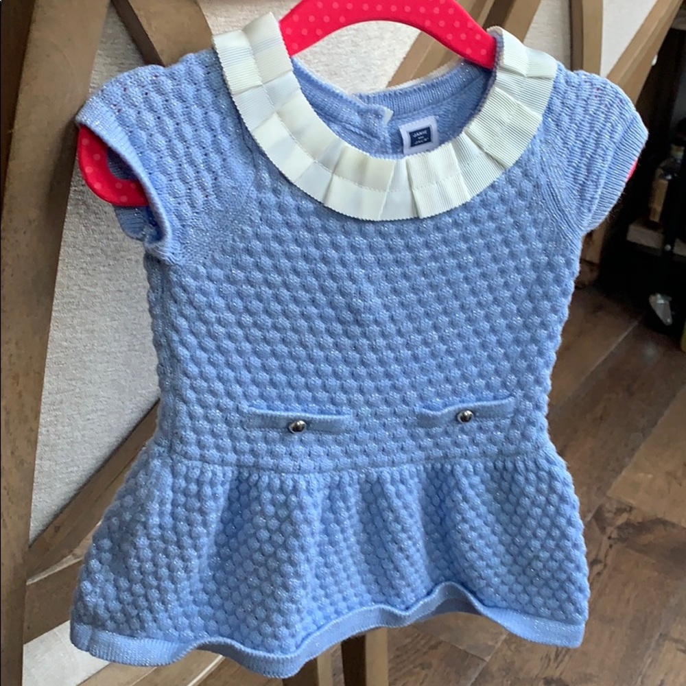Janie and Jack powder blue infant dress.